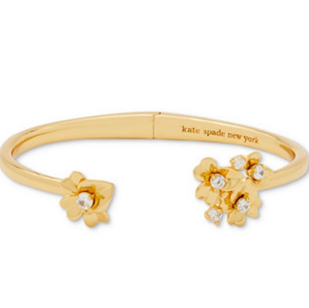 kate spade new yorkGold-Tone Precious Pansy Cuff Bracelet - Picture 4 of 8